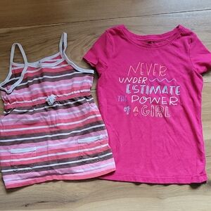 *3/$15* Jumping Beans Pink Striped Tank Size 5 & Cat & Jack Size 4/5 Pink Top